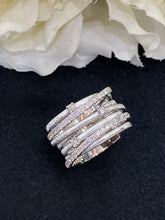 Load image into Gallery viewer, LUOWEND 18K White Gold Real Natural Diamond Ring for Women