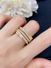 Load image into Gallery viewer, LUOWEND 18K Yellow Gold Real Natural Diamond Ring for Women