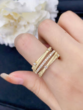 Load image into Gallery viewer, LUOWEND 18K Yellow Gold Real Natural Diamond Ring for Women