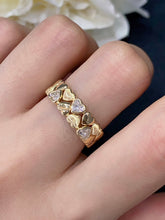 Load image into Gallery viewer, LUOWEND 18K Yellow Gold Real Natural Diamond Ring for Women