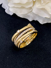Load image into Gallery viewer, LUOWEND 18K Yellow Gold Real Natural Diamond Ring for Women