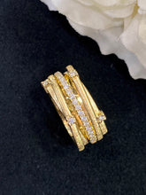 Load image into Gallery viewer, LUOWEND 18K Yellow Gold Real Natural Diamond Ring for Women