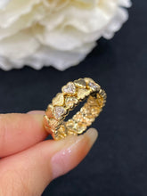 Load image into Gallery viewer, LUOWEND 18K Yellow Gold Real Natural Diamond Ring for Women