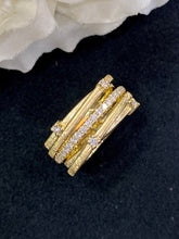Load image into Gallery viewer, LUOWEND 18K Yellow Gold Real Natural Diamond Ring for Women