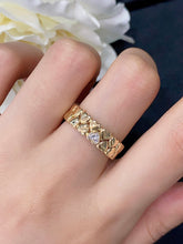 Load image into Gallery viewer, LUOWEND 18K Yellow Gold Real Natural Diamond Ring for Women