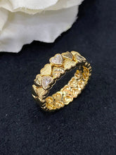 Load image into Gallery viewer, LUOWEND 18K Yellow Gold Real Natural Diamond Ring for Women