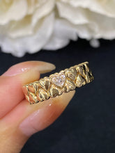 Load image into Gallery viewer, LUOWEND 18K Yellow Gold Real Natural Diamond Ring for Women