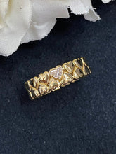 Load image into Gallery viewer, LUOWEND 18K Yellow Gold Real Natural Diamond Ring for Women