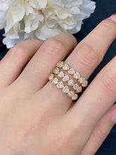 Load image into Gallery viewer, LUOWEND 18K Yellow Gold Real Natural Diamond Ring for Women