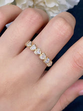 Load image into Gallery viewer, LUOWEND 18K Yellow Gold Real Natural Diamond Ring for Women