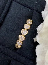 Load image into Gallery viewer, LUOWEND 18K Yellow Gold Real Natural Diamond Ring for Women