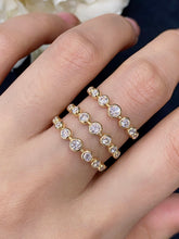 Load image into Gallery viewer, LUOWEND 18K Yellow Gold Real Natural Diamond Ring for Women