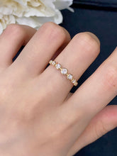 Load image into Gallery viewer, LUOWEND 18K Yellow Gold Real Natural Diamond Ring for Women