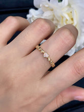 Load image into Gallery viewer, LUOWEND 18K Yellow Gold Real Natural Diamond Ring for Women