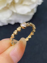 Load image into Gallery viewer, LUOWEND 18K Yellow Gold Real Natural Diamond Ring for Women