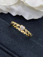 Load image into Gallery viewer, LUOWEND 18K Yellow Gold Real Natural Diamond Ring for Women