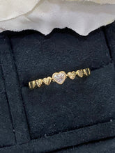 Load image into Gallery viewer, LUOWEND 18K Yellow Gold Real Natural Diamond Ring for Women
