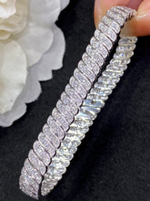 Load image into Gallery viewer, LUOWEND 18K White Gold Real Natural Diamond Bracelet for Women