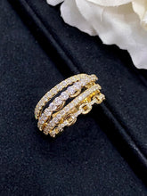 Load image into Gallery viewer, LUOWEND 18K Yellow Gold Real Natural Diamond Ring for Women