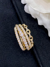 Load image into Gallery viewer, LUOWEND 18K Yellow Gold Real Natural Diamond Ring for Women