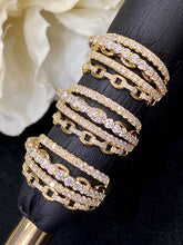 Load image into Gallery viewer, LUOWEND 18K Yellow Gold Real Natural Diamond Ring for Women