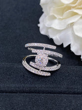 Load image into Gallery viewer, LUOWEND 18K White Gold Real Natural Diamond Ring for Women