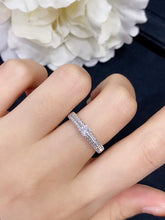 Load image into Gallery viewer, LUOWEND 18K White Gold Real Natural Diamond Ring for Women