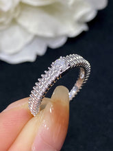 Load image into Gallery viewer, LUOWEND 18K White Gold Real Natural Diamond Ring for Women