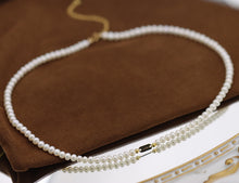 Load image into Gallery viewer, LUOWEND 18K Yellow Gold Natural Pearl Necklace for Women