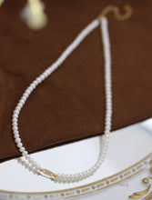 Load image into Gallery viewer, LUOWEND 18K Yellow Gold Natural Pearl Necklace for Women