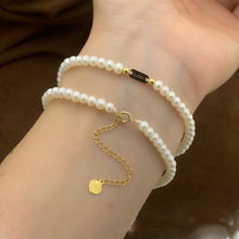 Load image into Gallery viewer, LUOWEND 18K Yellow Gold Natural Pearl Necklace for Women