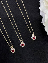 Load image into Gallery viewer, LUOWEND 18K Yellow Gold Real Natural Ruby Gemstone Necklace for Women