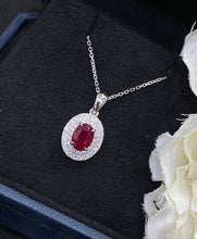 Load image into Gallery viewer, LUOWEND 18K White Gold Real Natural Ruby Gemstone Ring for Women