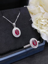 Load image into Gallery viewer, LUOWEND 18K White Gold Real Natural Ruby Gemstone Ring for Women