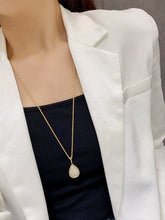 Load image into Gallery viewer, LUOWEND 18K Yellow Gold Real Natural Diamond Pendant Necklace for Women