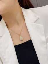 Load image into Gallery viewer, LUOWEND 18K Yellow Gold Real Natural Diamond Pendant Necklace for Women