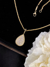 Load image into Gallery viewer, LUOWEND 18K Yellow Gold Real Natural Diamond Pendant Necklace for Women