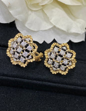 Load image into Gallery viewer, LUOWEND 18K White and Yellow Gold Real Natural Diamond Hoop Earrings for Women