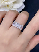 Load image into Gallery viewer, LUOWEND 18K White Gold Real Natural Diamond Ring for Women