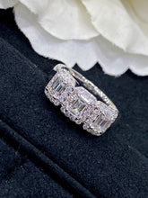 Load image into Gallery viewer, LUOWEND 18K White Gold Real Natural Diamond Ring for Women