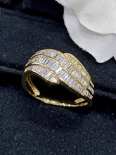 Load image into Gallery viewer, LUOWEND 18K White or Yellow Gold Real Natural Diamond Ring for Women
