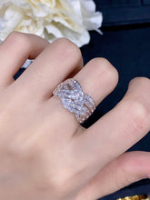 Load image into Gallery viewer, LUOWEND 18K White Gold Real Natural Diamond Ring for Women