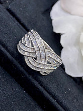 Load image into Gallery viewer, LUOWEND 18K White Gold Real Natural Diamond Ring for Women