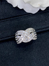 Load image into Gallery viewer, LUOWEND 18K White Gold Real Natural Diamond Ring for Women