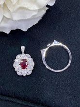 Load image into Gallery viewer, LUOWEND 18K White Gold Real Natural Ruby Gemstone Ring for Women