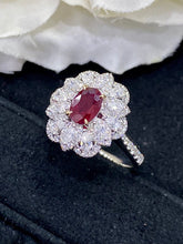 Load image into Gallery viewer, LUOWEND 18K White Gold Real Natural Ruby Gemstone Ring for Women