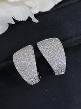 Load image into Gallery viewer, LUOWEND 18K White Gold Real Natural Diamond Hoop Earrings for Women