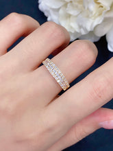 Load image into Gallery viewer, LUOWEND 18K Yellow Gold Real Natural Diamond Ring for Women