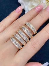 Load image into Gallery viewer, LUOWEND 18K Yellow Gold Real Natural Diamond Ring for Women