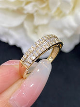 Load image into Gallery viewer, LUOWEND 18K Yellow Gold Real Natural Diamond Ring for Women